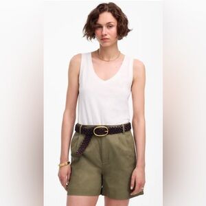 NWT MADEWELL The Drapey Twill Pleated Shorts size women’s 14